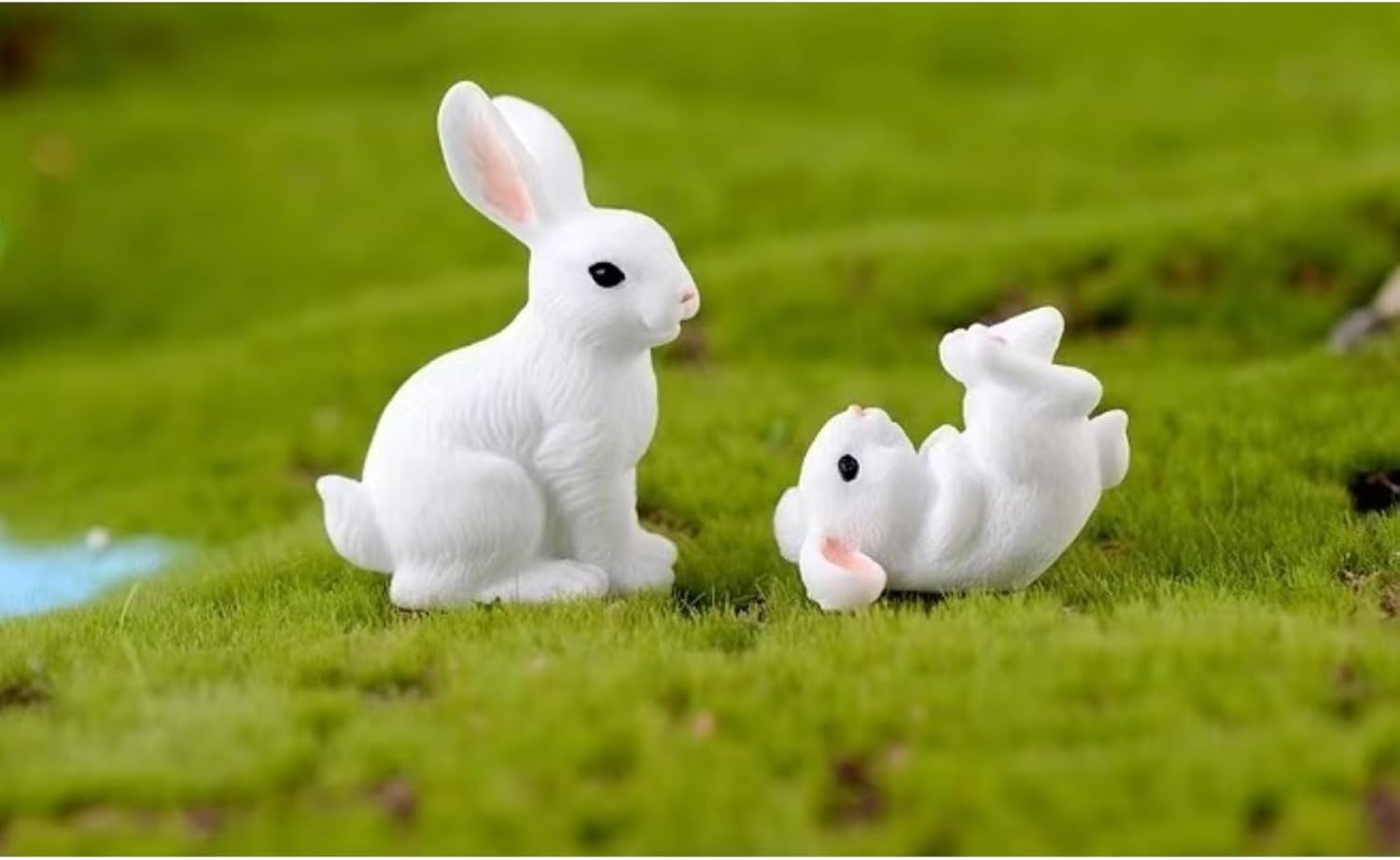 White Mini Resin Bunny Figurines Set - 4 Pack Resin Rabbit Statues for Indoor/Outdoor Decoration, Garden Tabletop Ornaments, Office Party Decor, Unique Gift Idea - Image 7
