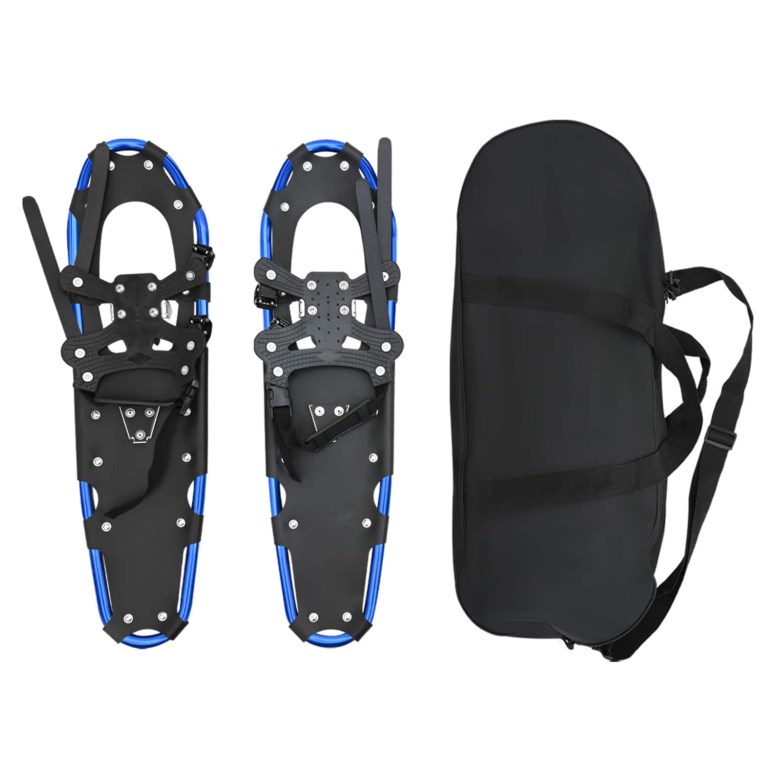 vidaXL Ciaspole 3 in 1 Blu e Nero 78,5 x 22 cm Alluminio e HDPE, Ciaspole in alluminio per il giardino, attrezzatura outdoor regolabile, accessori moderni per camminare sulla neve
