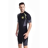ZCCO Men&apos;s Shorty Wetsuits 1&period;5mm Premium Neoprene Back Zip Short Sleeve for Scuba Diving&comma;Spearfishing&comma;Snorkeling&comma;Surfing
