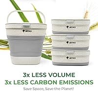 Vista 7 de Contenedor de Compost Plegable para Mostrador de Cocina - Contenedor de Compost de Mostrador de 1 Galón con Tapa Hecho de Paja de Trigo - Contenedor