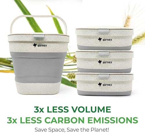 Miniatura 7 de AIRNEX Contenedor de Compost Plegable para Mostrador de Cocina - Contenedor de Compost de Mostrador de 1 Galón con Tapa Hecho de Paja de Trigo -