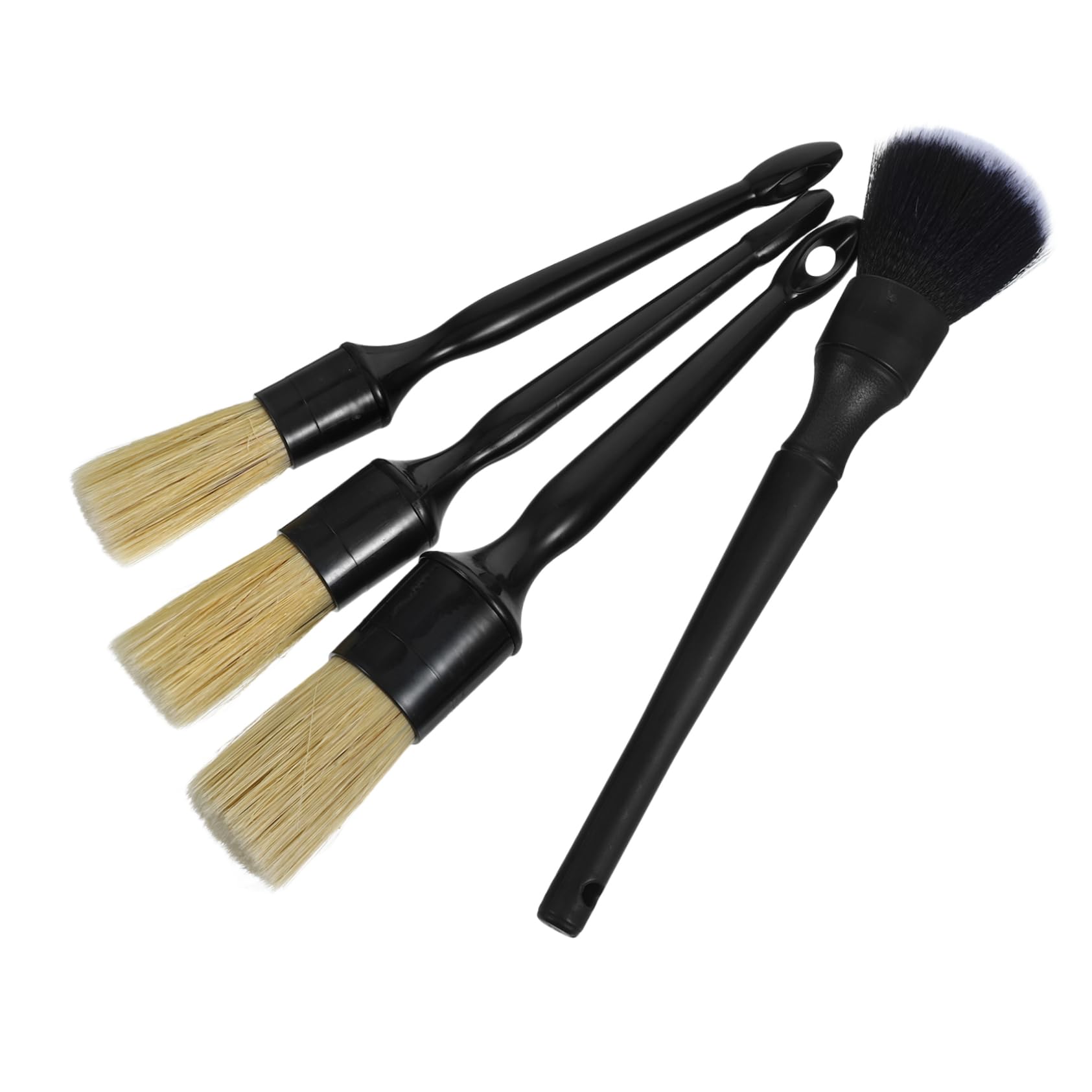 SWOOMEY 1set Natural Boar Hair Auto Detailing Brush for Car Cleaning Scratch Design Ergonomic Handle Portable Detailing Tools for Vehicles Motorcycles