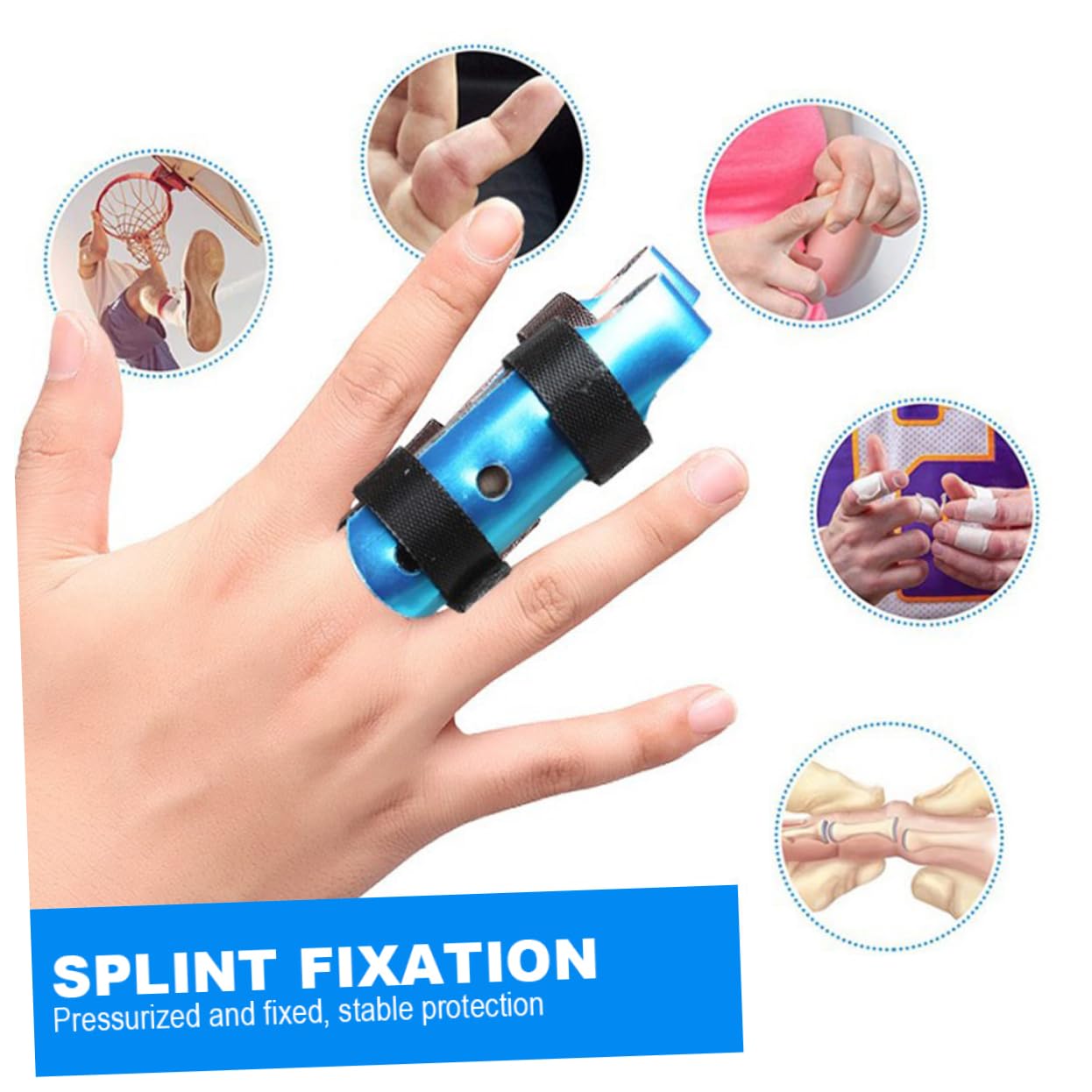 Gogogmee 3pcs Adjustable Finger Joint Splint Set Finger Protector Braces for Relief and Stabilization Sizes Ideal for Finger Injury and Joint Support
