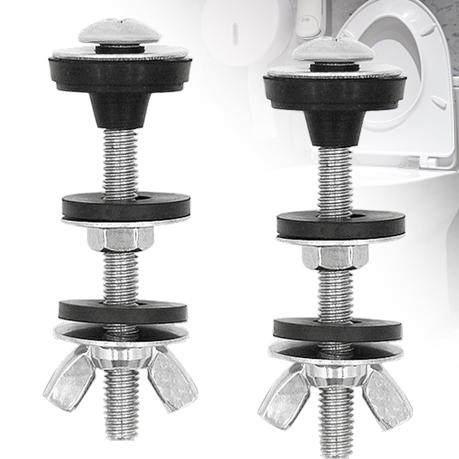 Kit de 2 pernos de tanque de inodoro a cuenco, pernos de inodoro universales impermeables, perno de tanque de inodoro resistente, kit de sello de tanque de inodoro de acero inoxidable, perno de