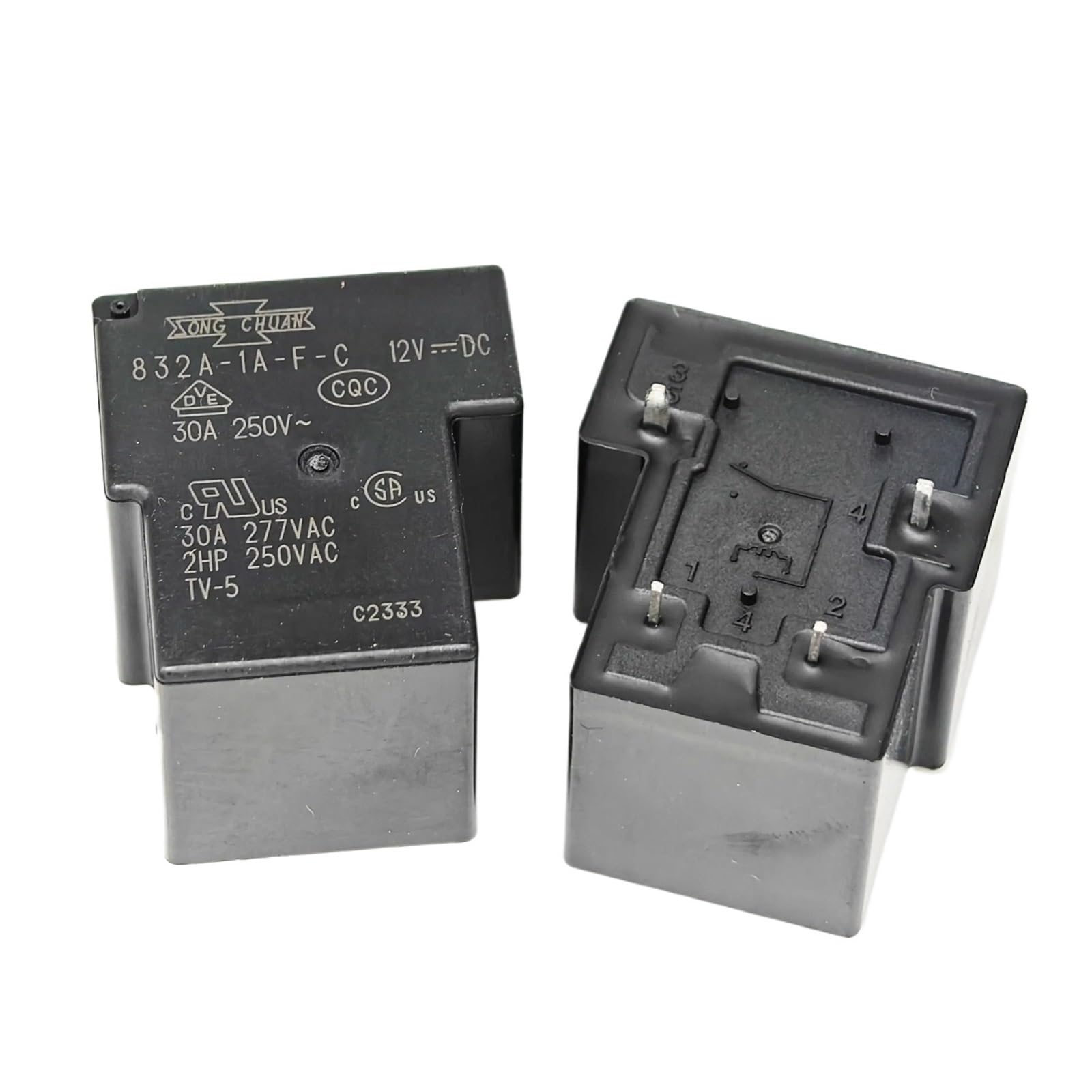 Relais 832A-1A-FC 12VDC avec haute capacité de commutation 30A pour PCB
