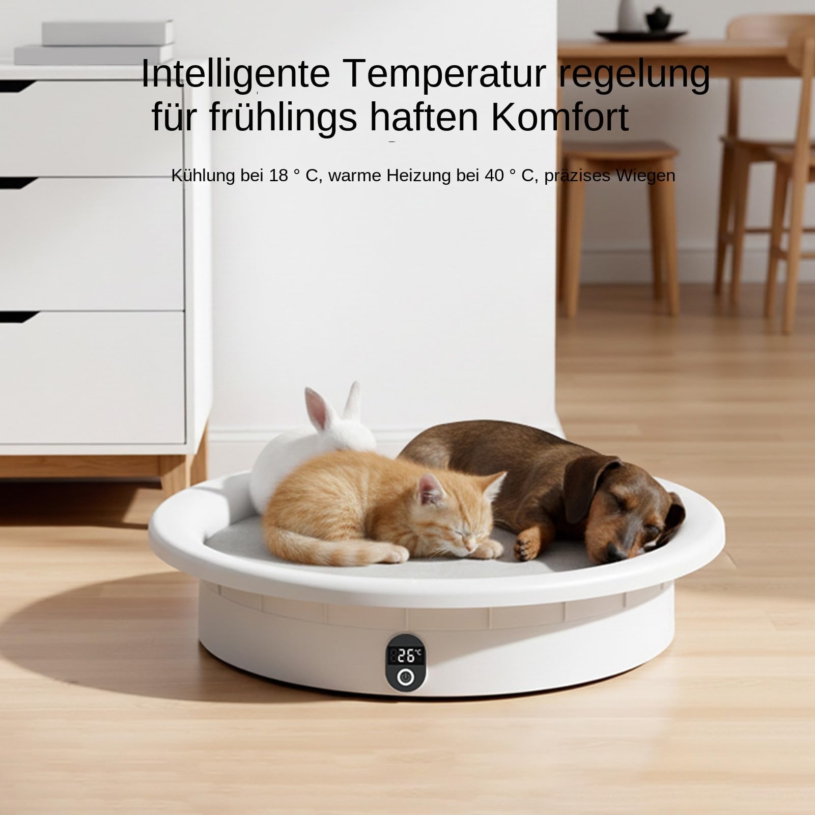 Łóżko grzewcze dla psów, poduszka chłodząca o stałej temperaturze, obciążenie do 15 kg, inteligentne łóżko rozgrzewające – dla psów, kotów, szczeniaków, do spania, odpoczynku, na zimę, do