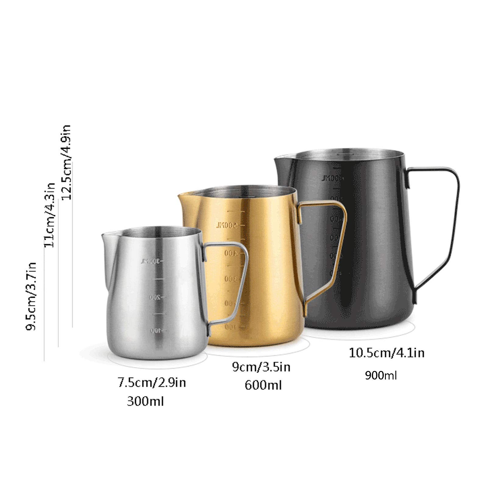 Dzbanek do spieniania mleka ze stali nierdzewnej, duża pojemność, dzbanek na mleko, podwójna skala, dzbanek na śmietanę, do kawy, latte, art, baristy, cappuccino, sosu, łodzi, dzbanek, do użytku