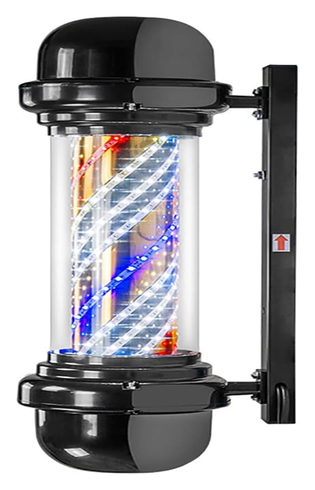 Lampy ścienne Barber Pole, 57 cm, obrotowe, podświetlane, kolorowe paski LED, oświetlenie salonu fryzjerskiego, zewnętrzne, wodoodporne, energooszczędne, montowane na ścianie,，