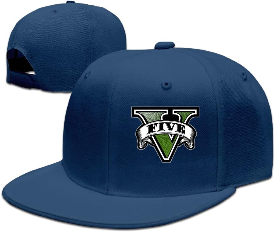 GTA Five Logo Adjustable.Fitted Flat Hat Baseball Cap Navy