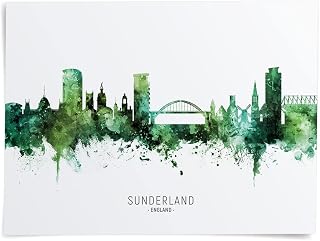 Sunderland England United Kingdom Skyline Art Print (24x36 inch poster) -21254