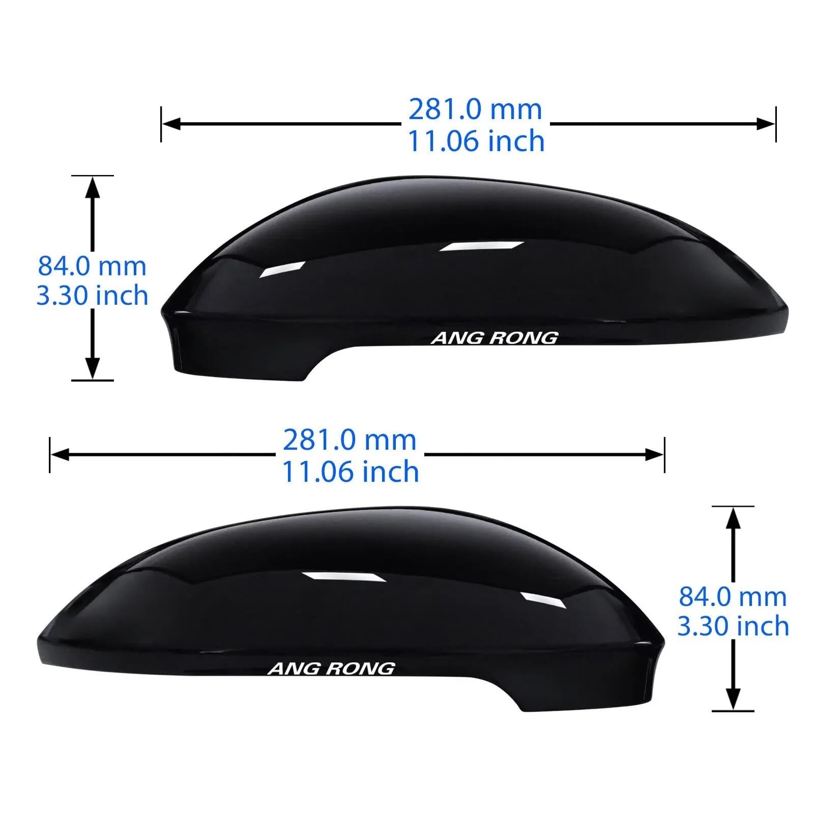 Naklejka przeciwmgielna na lusterko Osłony lusterek bocznych, błyszczące, czarne, pasujące do VW Golf MK8 20+.