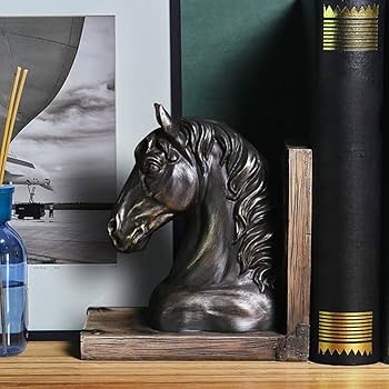 Horse Head Statue Book Ends Vintage Resin Horse Head