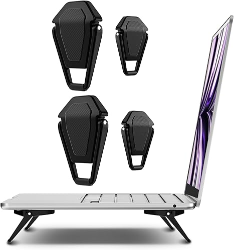 Soporte invisible portátil para laptop, mini almohadilla de enfriamiento de aluminio, soporte de teclado de computadora, soporte ergonómico y ligero