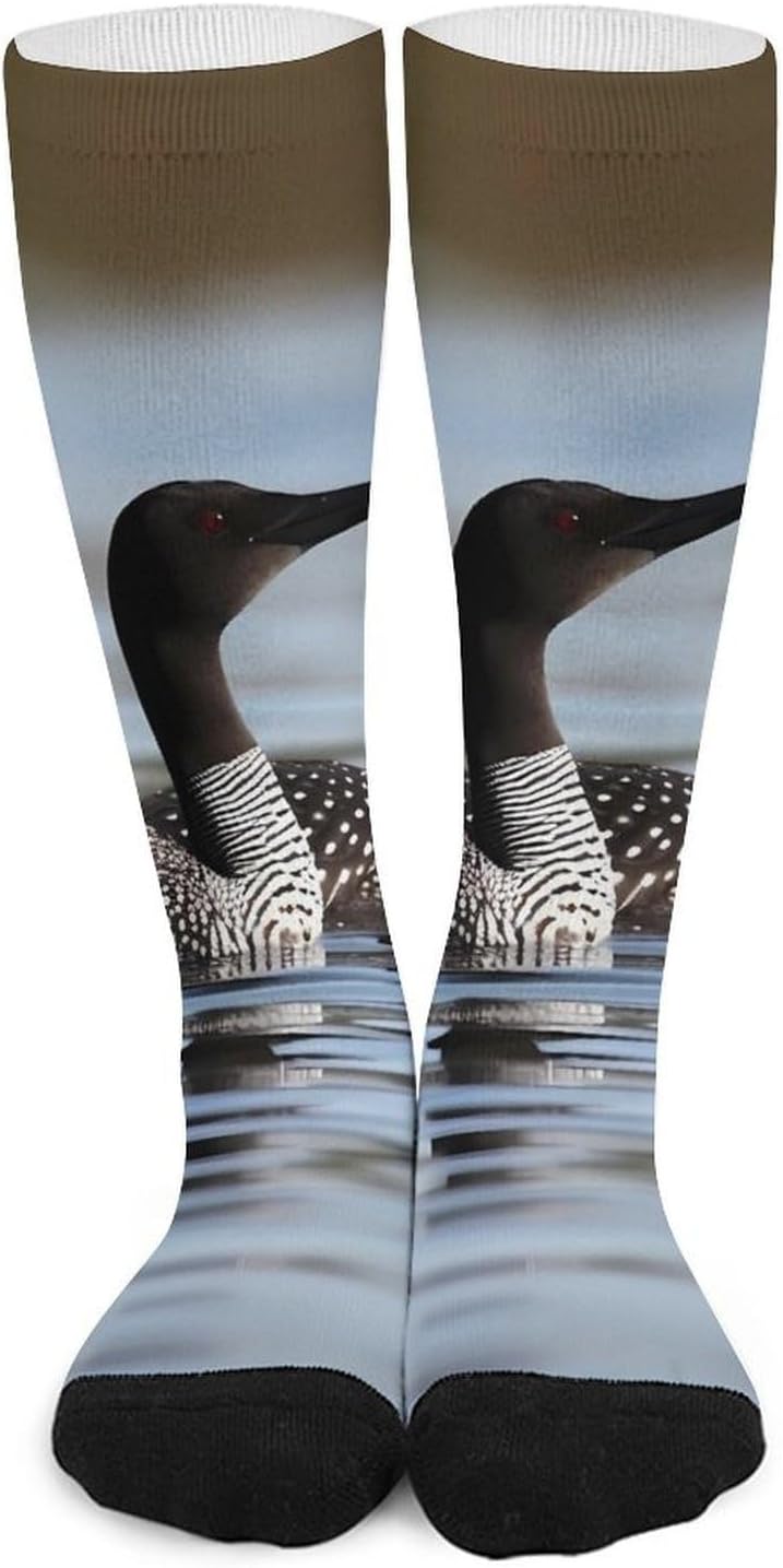 Loon Birds Knee High Soccer Socks Moisture Wicking