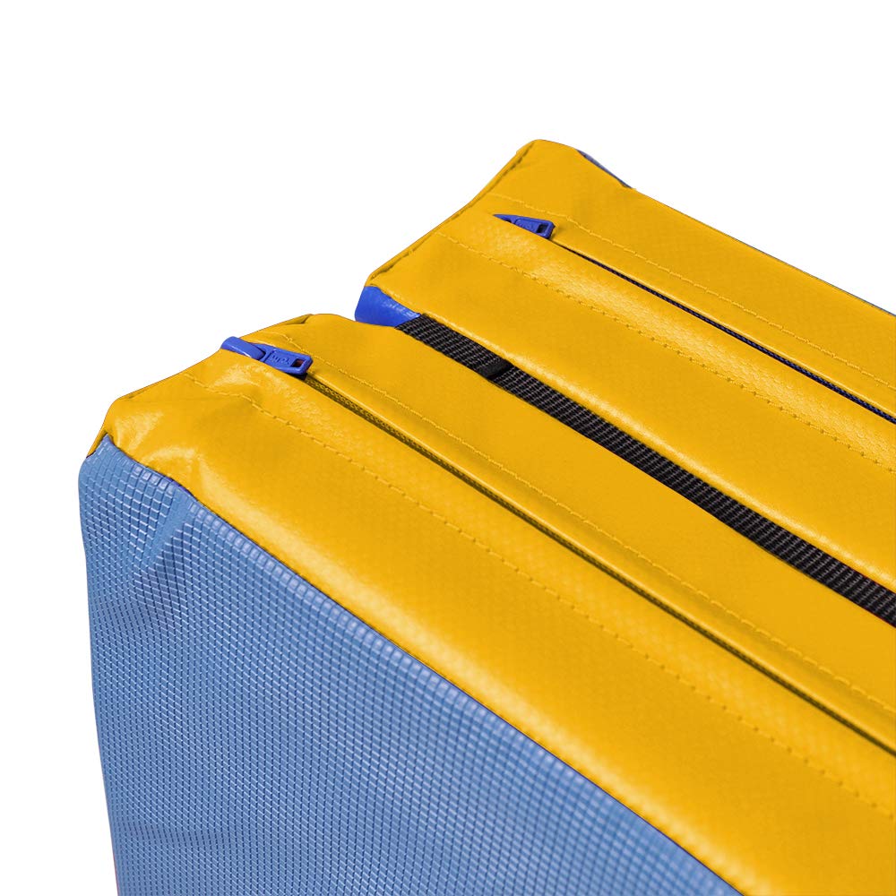 Grevinga Klappbare Turnmatte RG 35 – 200 x 100 x 6 cm – Blau/Gelb - Made in Germany - Faltbare Gymnastikmatte für Fitness, Sport und Gymnastik, Rutschfest und Platzsparend, Weichbodenmatte