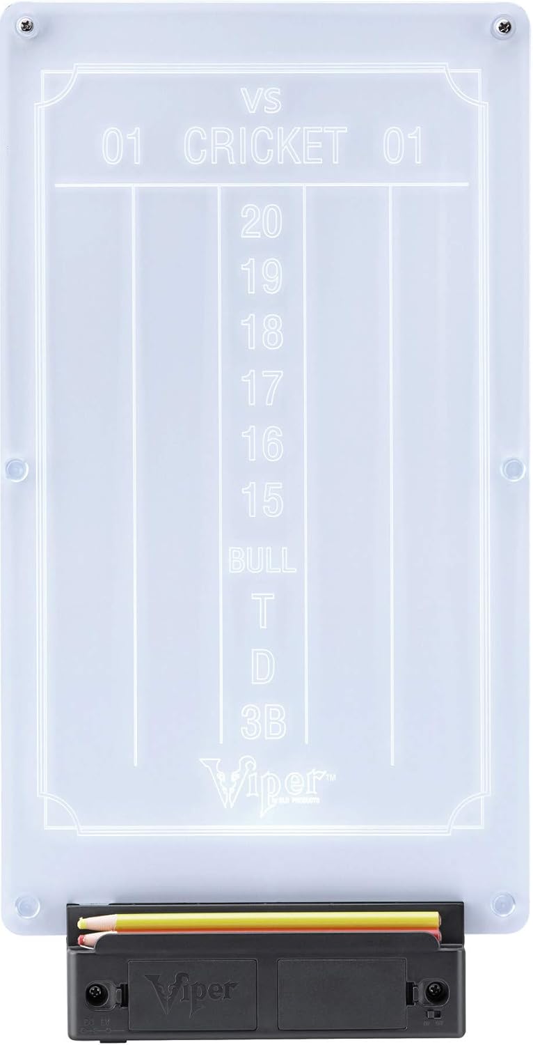 Illuminated Rectangular Dart Scoreboard with Grease Pencils