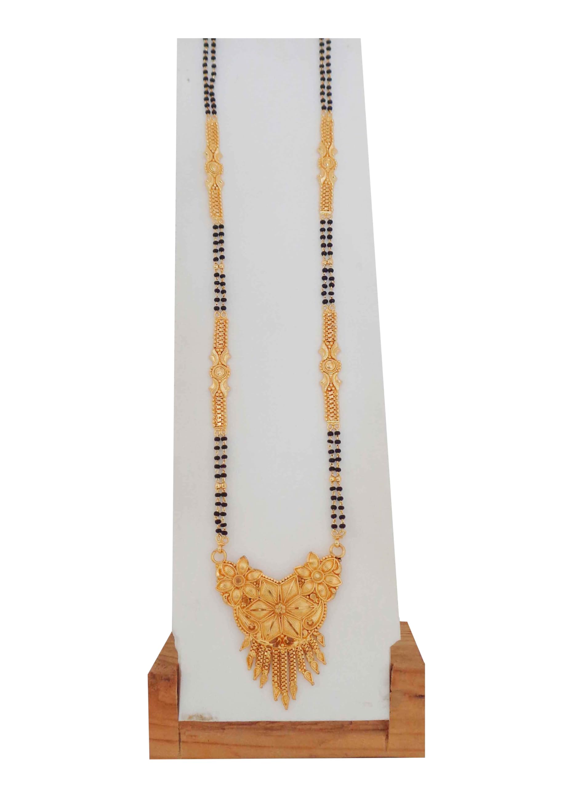 Charming Gold Plated Long Chain Black Beads Mangal Sutra Tali/Tanmaniya/Nallapusalu/Mangalsutra for Women-image-43
