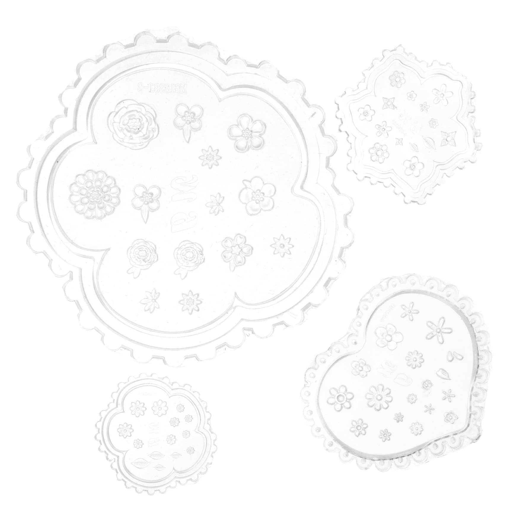 Operitacx 3 Ensembles Moule Sculpté en 3D Moule À Panettone Moules À Résine De Pottier Fileuse De Perles d'argile Moules en Pâte Polymère Moules d'art D'ongle De Bricolage 4 Pièces * 3