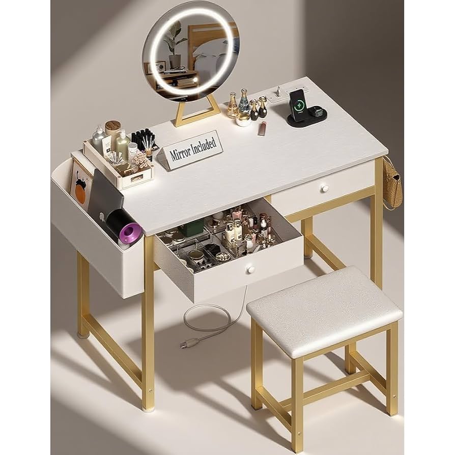 Amazon.com: Makeup Vanity Desk with Mirror and Lights