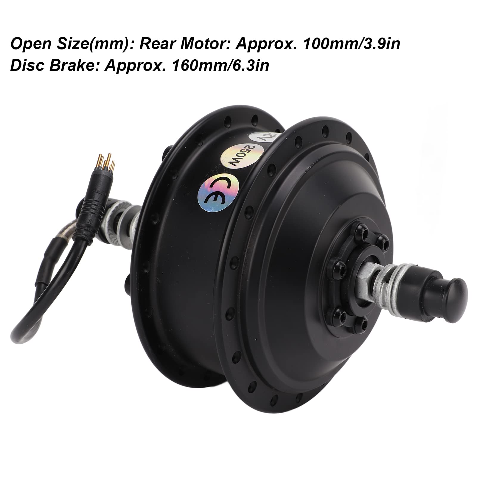 Hochgeschwindigkeits-Brushless-Nabenmotor-Kit, Langlebiger Umbau für Elektrofahrräder, 36 V, 250 W, Aluminium (24 Zoll)