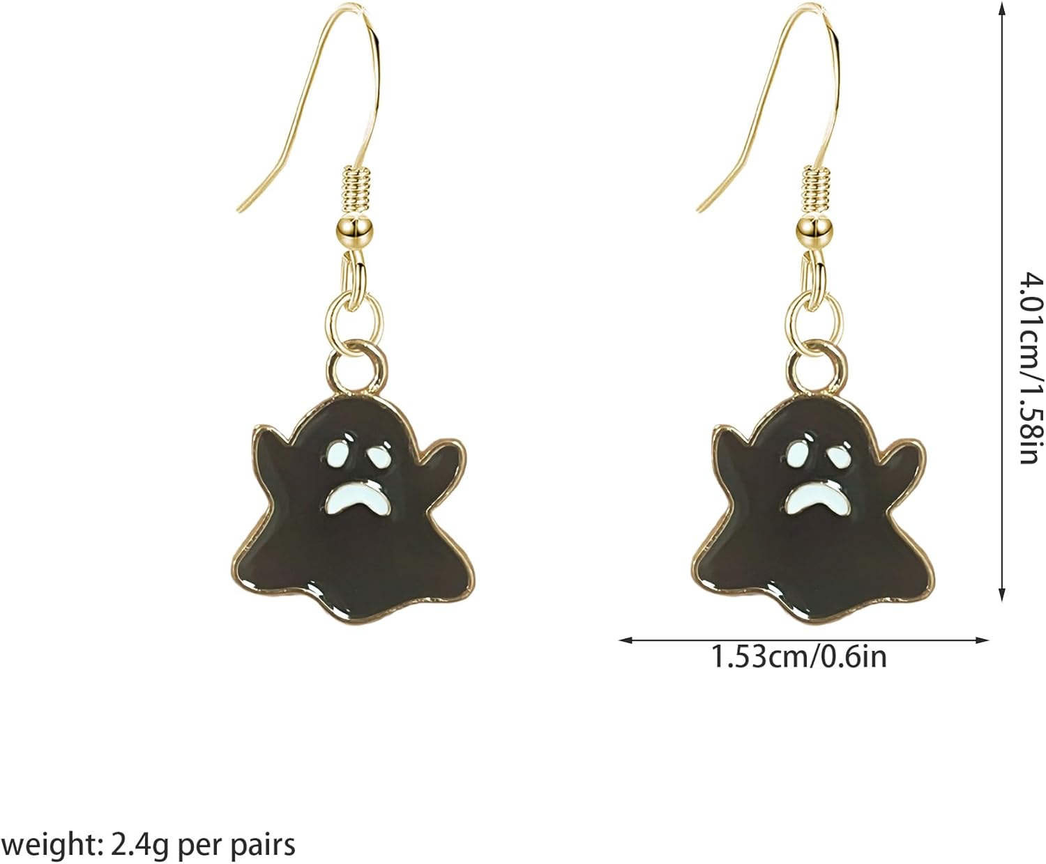 Halloween Earrings for Women Ghost Earrings Hoop Halloween Jewelry Ghost Costume Accessories Cute BOO Spooky Dangle - Image 5