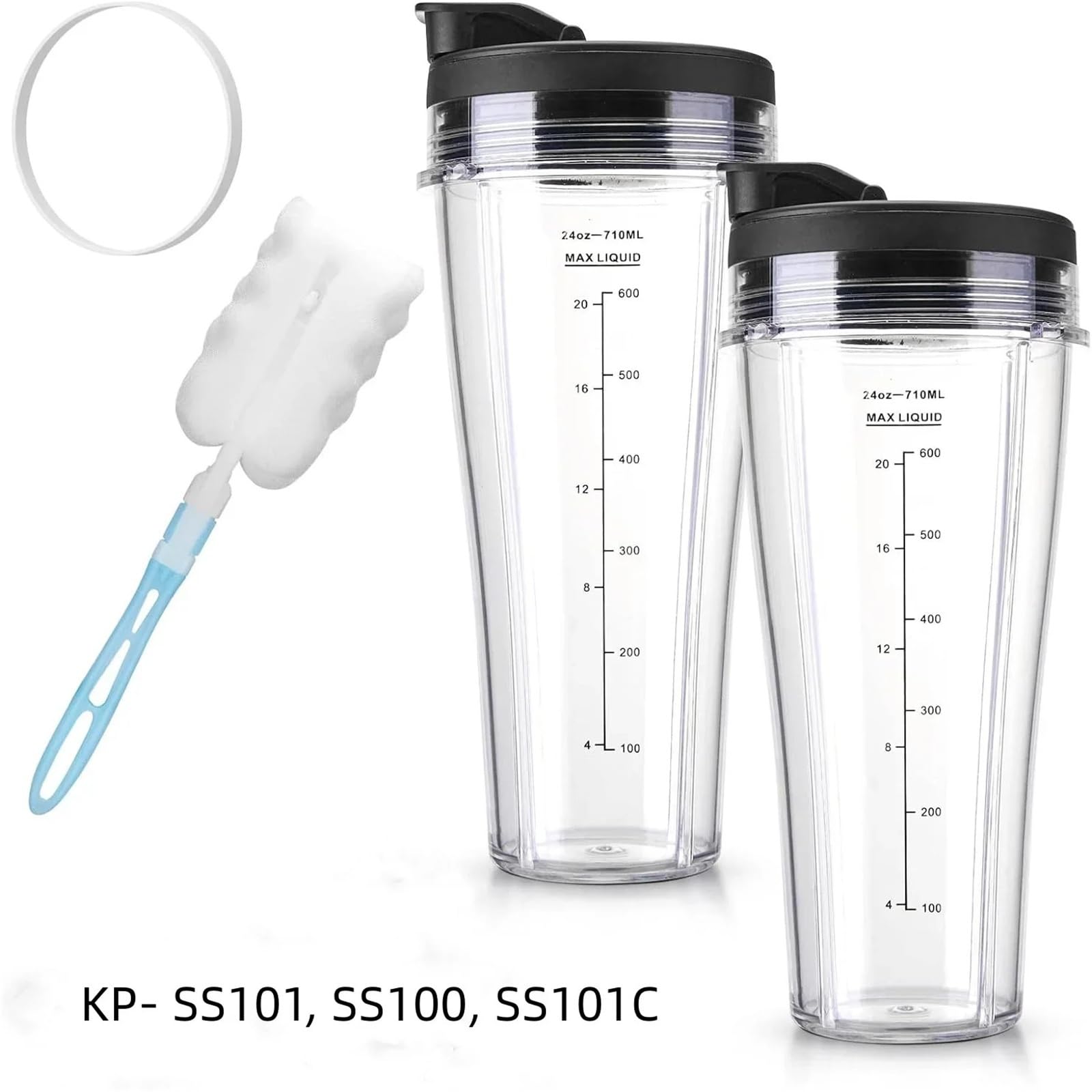 Genérico Compatible con Vasos Delgados Ninja de 24 oz. | Vasos individuales con tapa for SS100 SS101 SS300 SS400.(Only 1pcs 24OZ Cup)