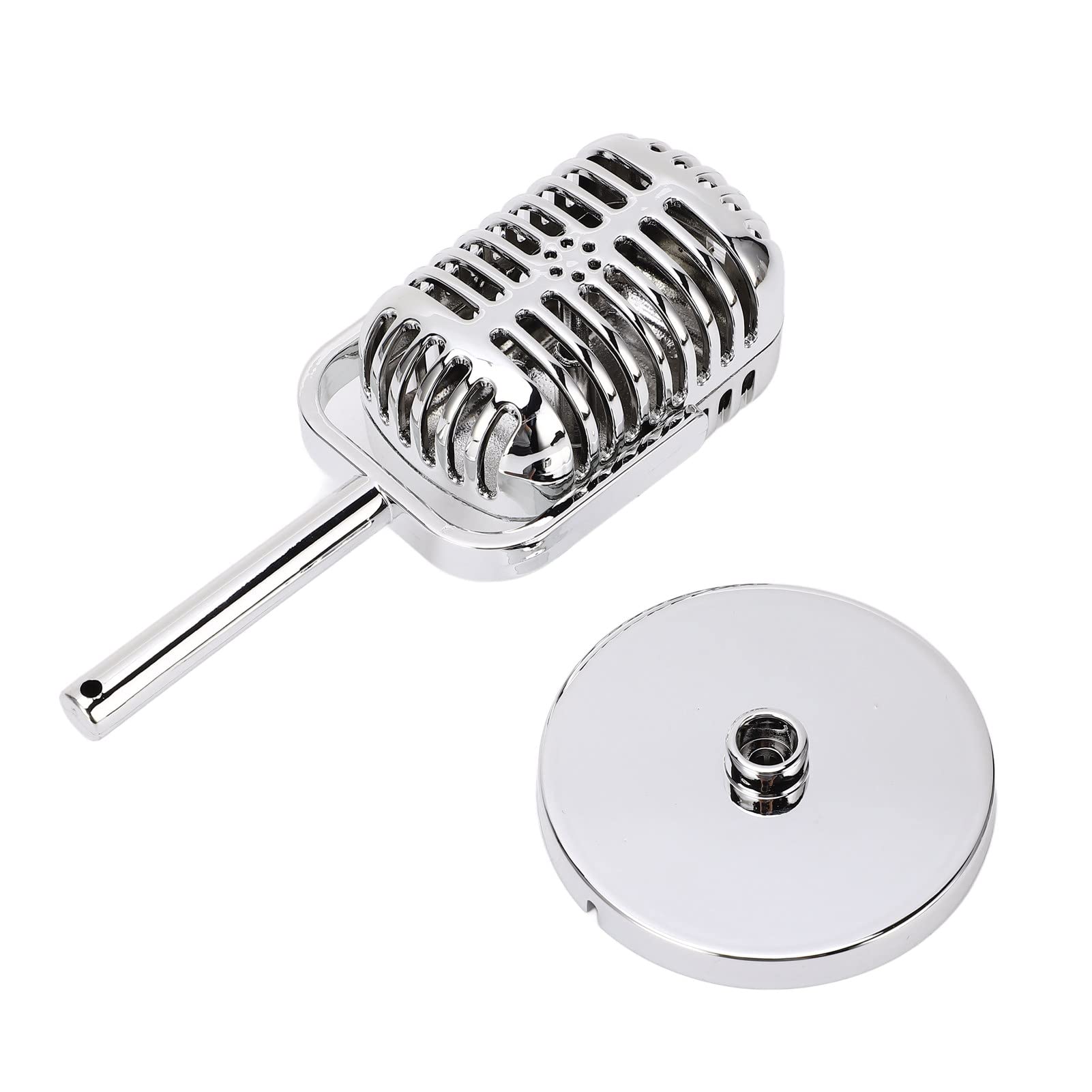 Vintage Retro Microphone Accessories, Simulation Classic Bar Decoration Model, Exquisite and Beautiful, Galvanized Silver