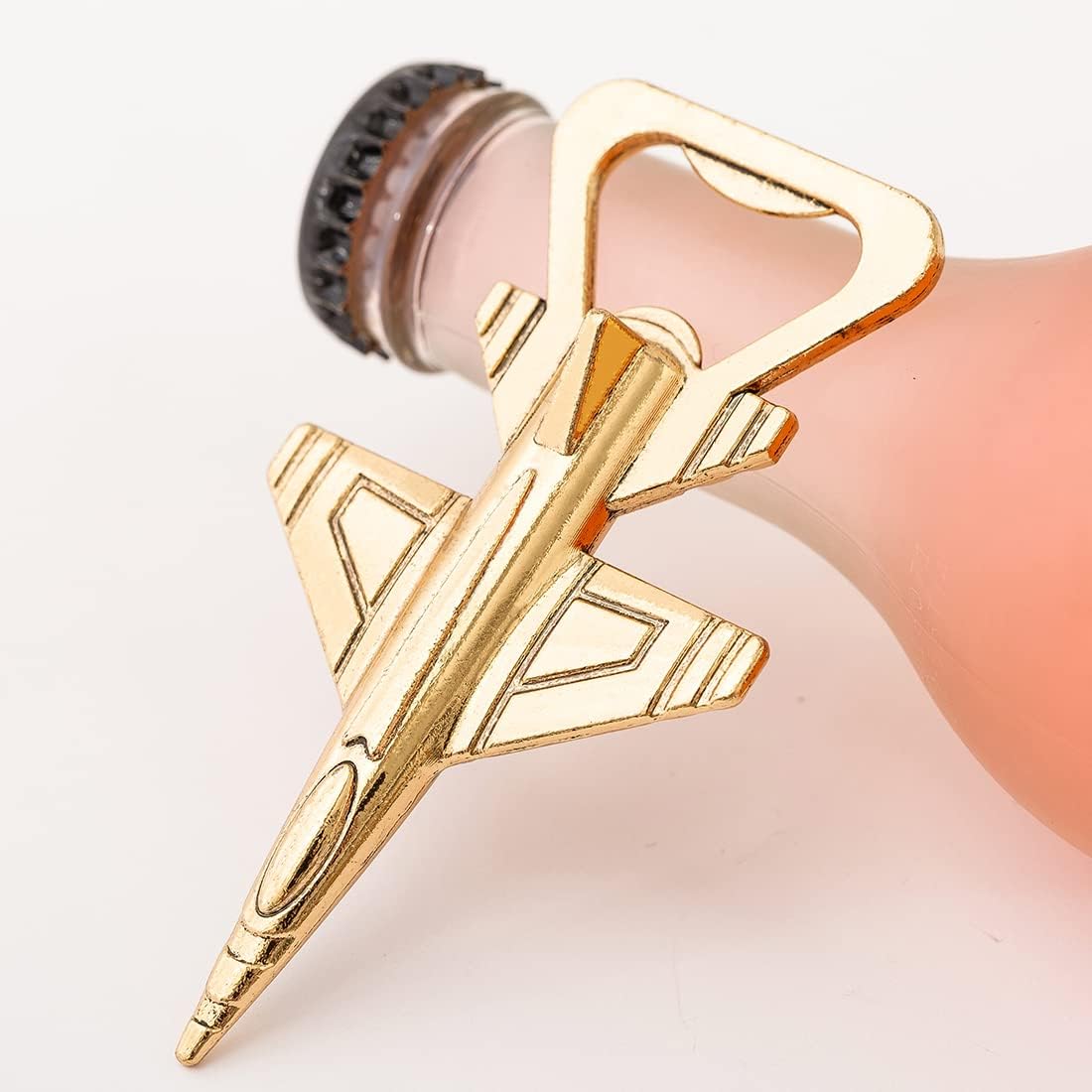 50 Packs Airplane Bottle Openers for Pilot/Veteran Adventure Travel Baby Shower Wedding Birthday Party Gifts Decorations Souvenirs for Guests with Individual Package (gold)