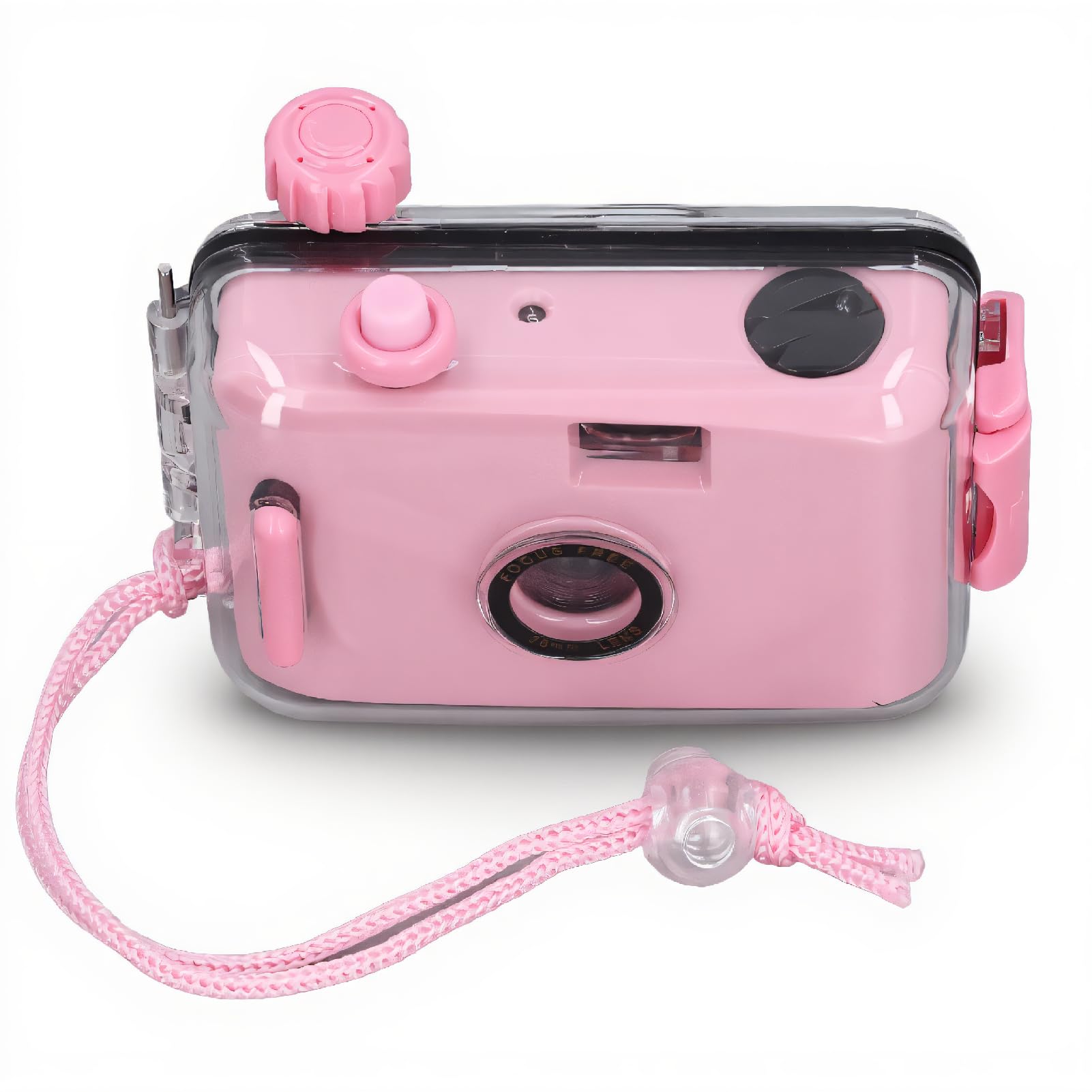 35-mm-Filmkamera, Wiederverwendbar, wasserdichte Kamera, Unterwasserkamera (Tiefe) mit 1/100s-Verschluss und F/9 28-mm-Objektiv, Kostenloses Aufladen für (Hell-Pink)