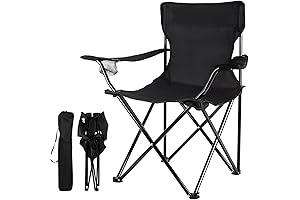 Damei Outdoor Folding Camp Lawn Sports Event Chair in Black