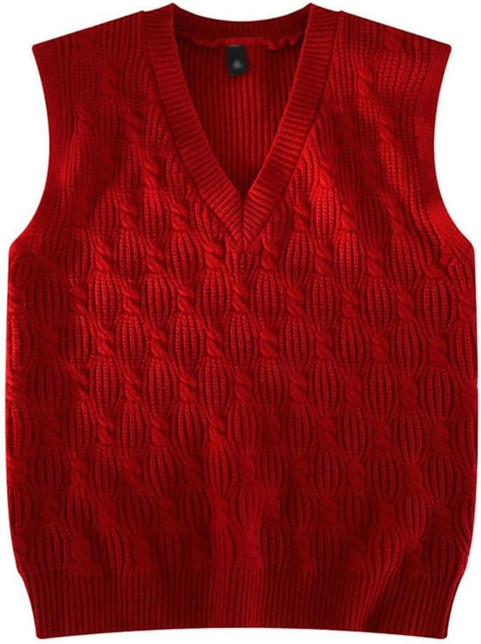 Top Sleeveless V-Neck Sweater Men's Vest Autumn/Winter College Vest Ins Korean Casual Sweater