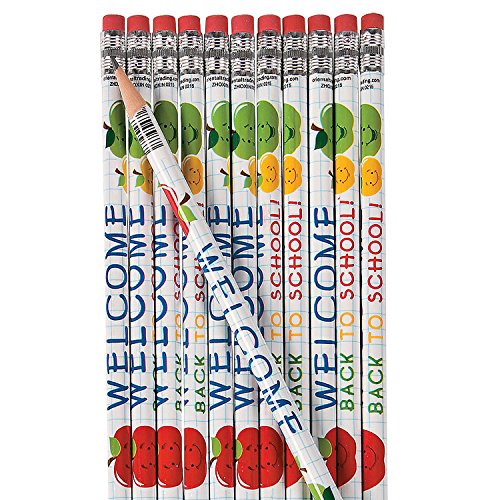 Welcome Back To School Pencils - 24 Pieces - Educational And Learning Activities For Kids