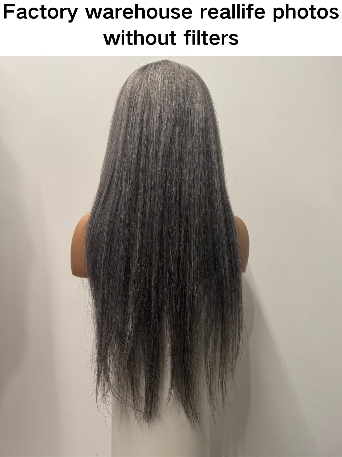 Salt and Pepper Lace Front Wigs Human Hair 24Inch White Gray Wig Human Hair 13x4 HD Lace Front Wigs Straight Wigs Human Hair 180% Density Pre Plucked With Baby Hair for Women