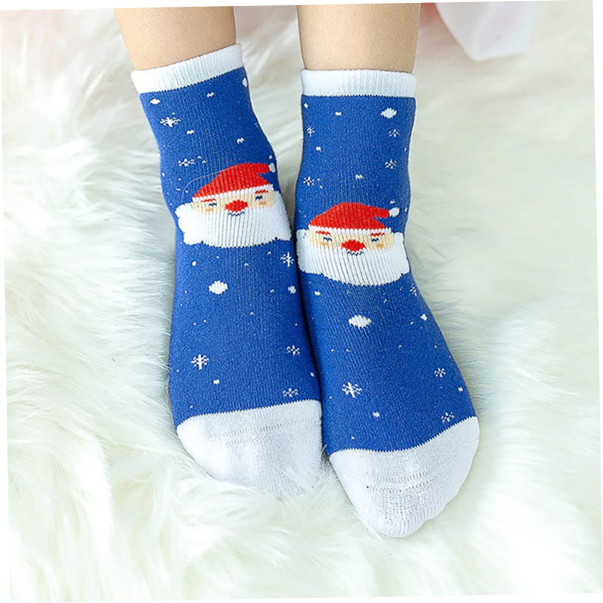 BESTYASH 6paia Calzini di Natale per Ragazzo Ragazza Ragazza Calzini in Pettinato Caldi Invernali per Ragazzo Design Natalizio e Divertente Antiscivolo e Aderente