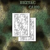 Acid Tactical® 2 Pack Mylar Camo Stencils Camouflage Gun Paint RC Mask Model Hexagon - HEXTAC Camo