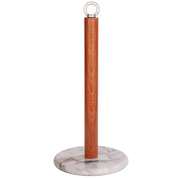 Buy SIPARUI Paper Towel Holder with Weighted Marble Base+Sapele Wood
