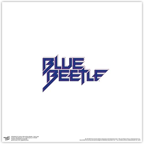 Trends International Gallery Pops DC Comics Blue Beetle - Póster de pared con logotipo de texto, 12 x 12 pulgadas, versión sin marco