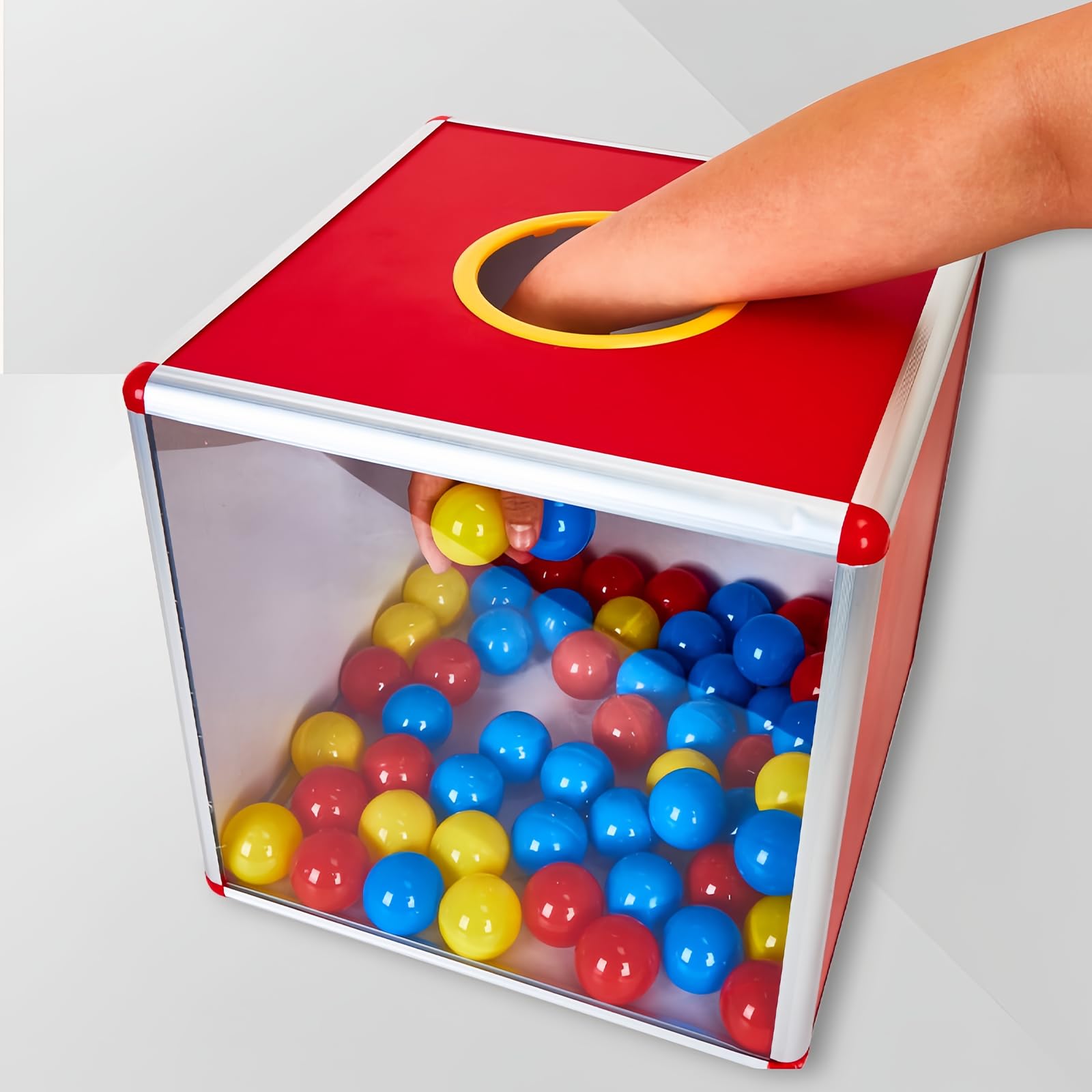 Scatola Della Lotteria, Lotteria Scatola con Struttura in Lega di Alluminio, Scatola per Lotteria, Raffle Box per Riunioni Annuali e Giochi, Scatola per Raccolta Fondi Cubica (25 x 25 x 25 cm)