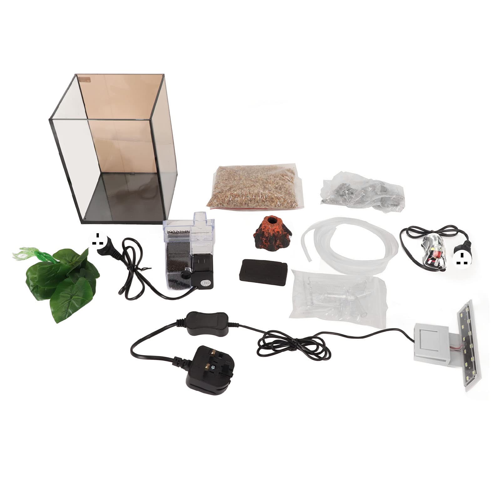 Desktop Small Fish Tank, Waterfall Pump Clear Small Aquarium Beautiful Easy Installation for Home (#1)