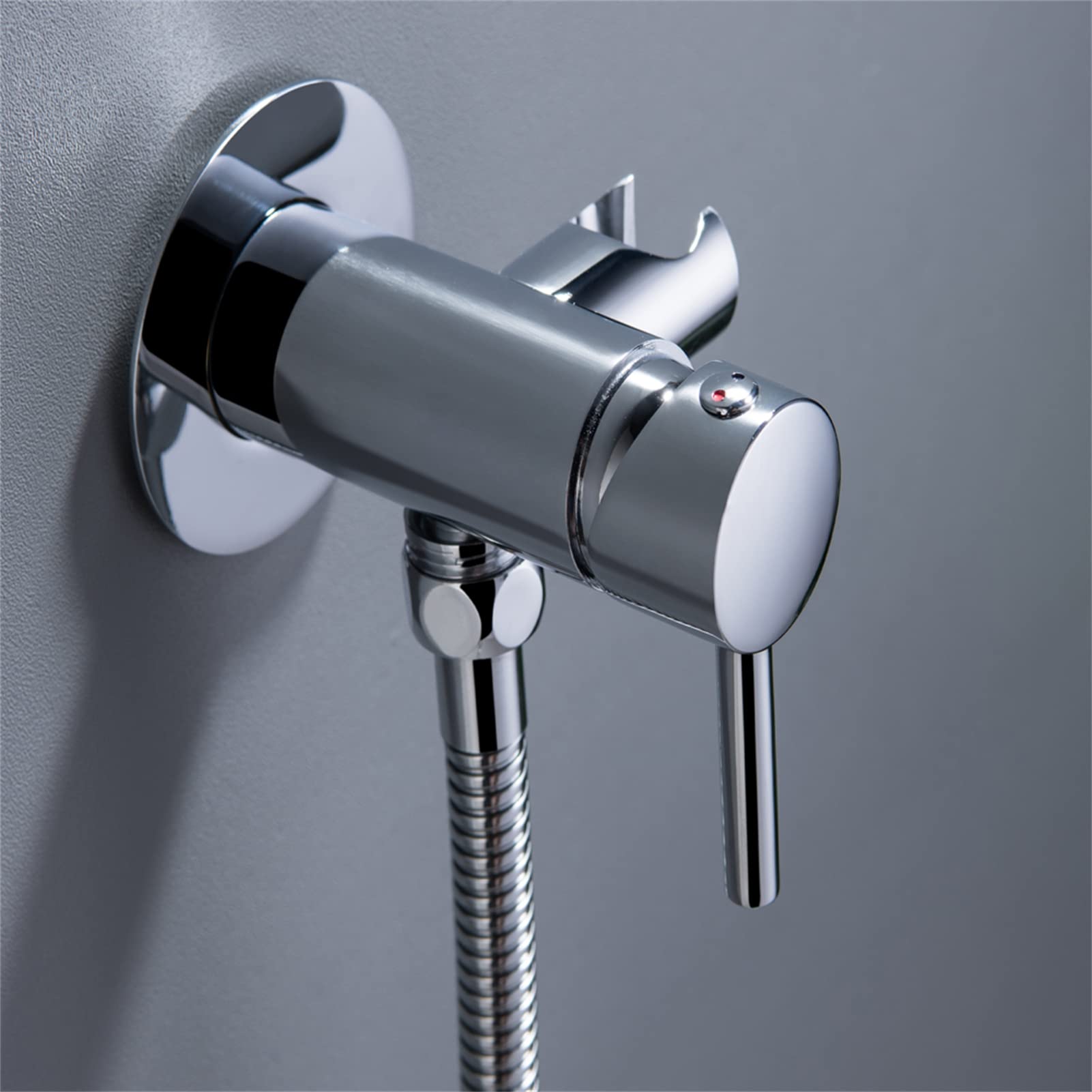 Przenośny bidet prysznic toaletowy, bateria ścienna z ciepłą i zimną wodą oraz zmywalne zestawy pieluch, chromowane wykończenie