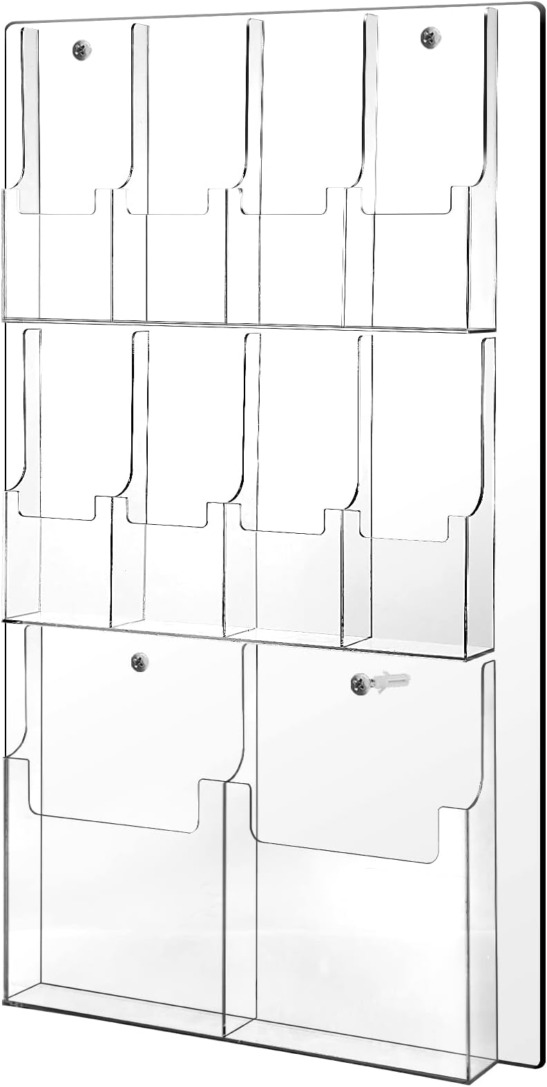 Weysat Acrylic Brochure Holder Wall Mount, Clear Plastic