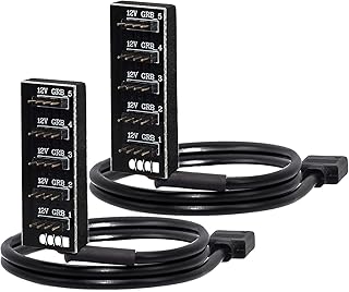 UCINNOVATE PC Fan Hub RGB Splitter LED Strip Lights Extension, 5 Way 12V 4Pin Header Splitter for RGB Sync Compatible with Asus Aura Sync, MSI Mystic Light & Gigabyte RGB Fusion etc - 2Pack