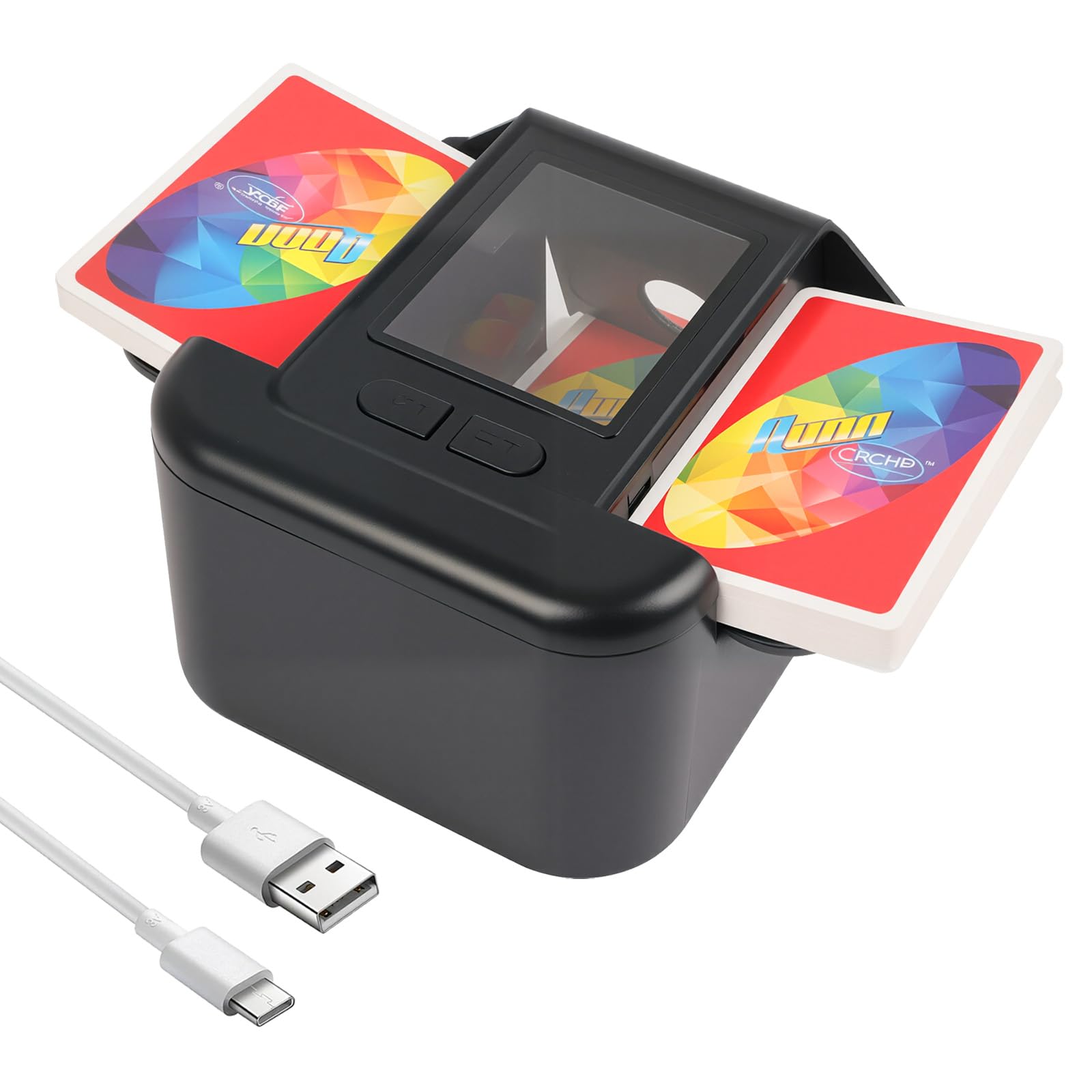Automatyczny mikser kart, miksery kart z akumulatorem 2000 mAh, mikser o niskim poziomie hałasu do pokera, jeden, pomiń Bo (czarny)