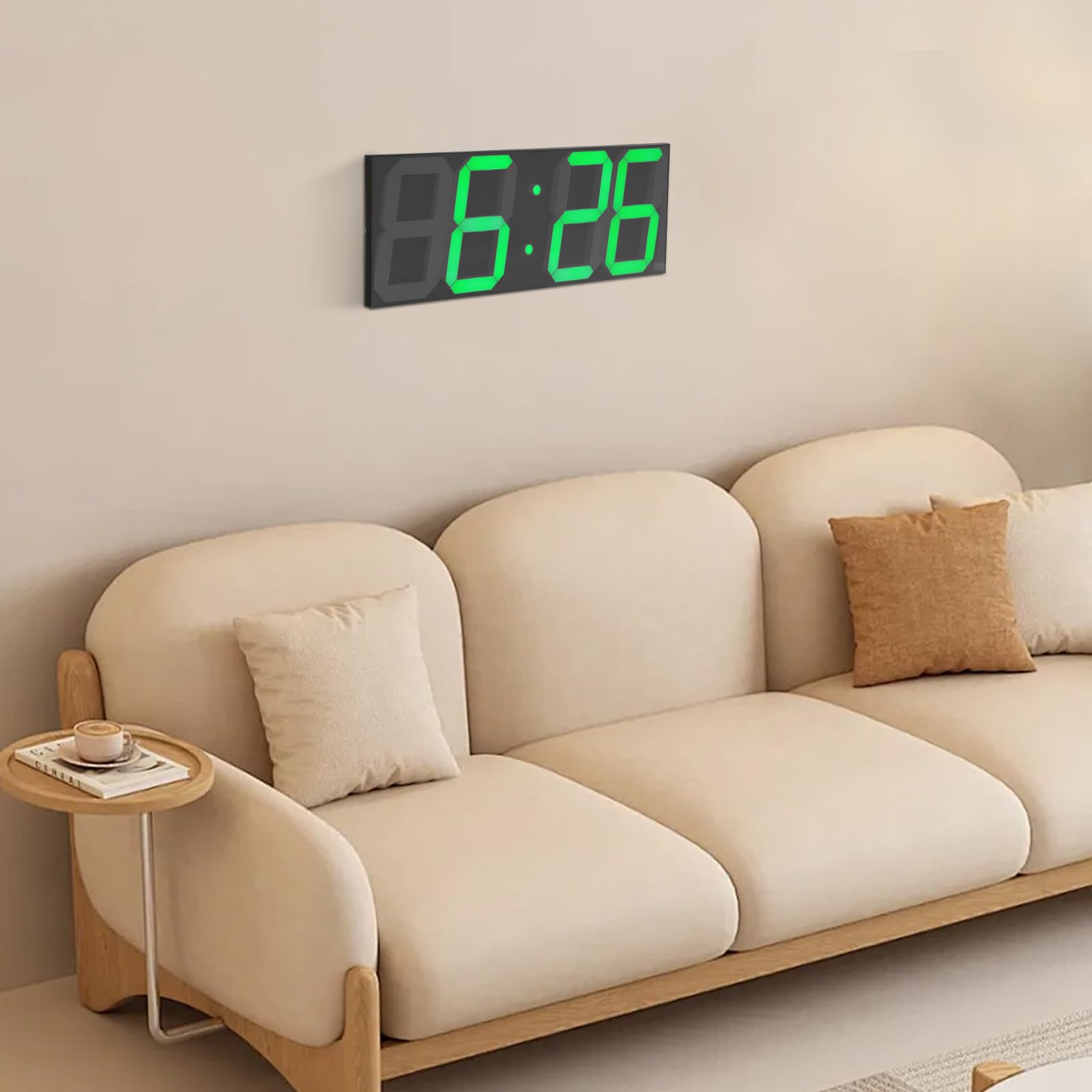 Orologio da parete digitale a LED con telecomando, grande display, conto alla rovescia, per soggiorno, ufficio, sala conferenze, 45 x 16 x 2,5 cm