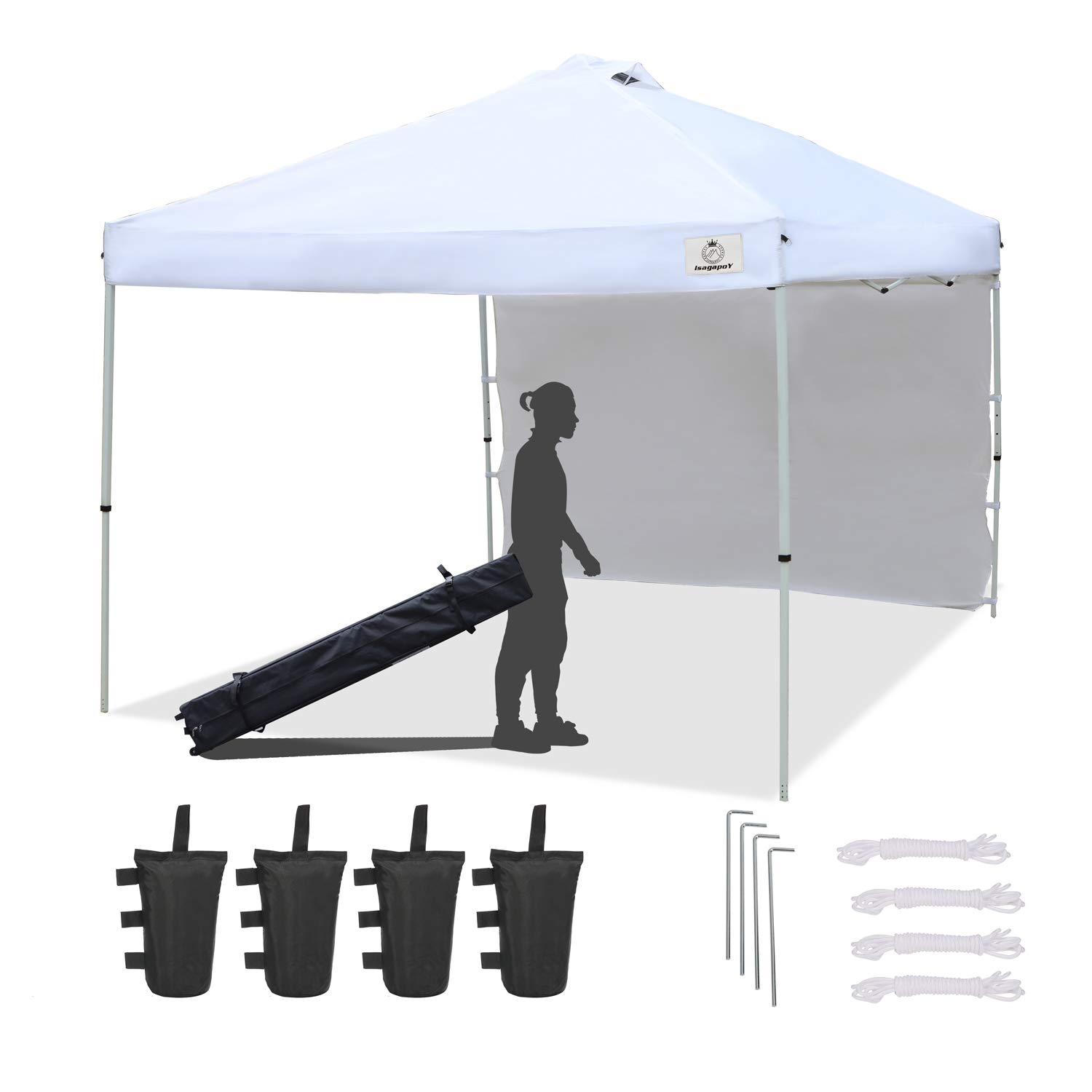 ISAGAPOY Pop up 10x10 Canopy Tent Compact Canopy, Portable Shade Instant Folding Better Air Circulat