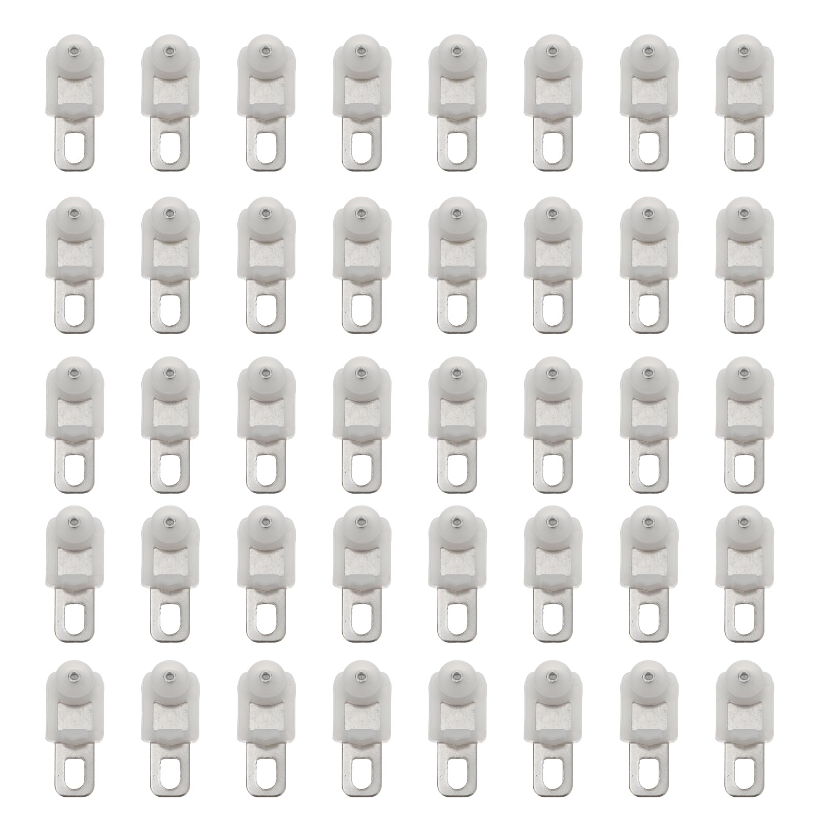 Artibetter 50pcs curtain pulley Curtain Track Rollers Windows Track Railing Sliding Rail curtain carriers plastic drum Curtain Rail Glider Roller frame scroll wheel white Stainless steel