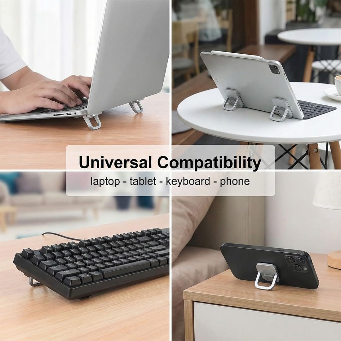 Supports pour Ordinateur Portable en Aluminium Pliable Invisible, Rehausseurs de Clavier Autocollant 2 Pièces