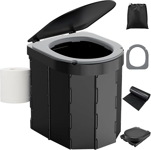 WADEO Portable Camping Toilet, Foldable Heavy Duty Travel… - 1