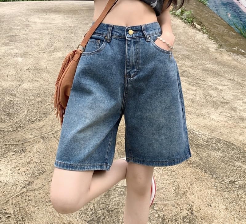 Short Décontracté Femme – Bermuda Confortable, Longueur Genou, Taille Extensible, Baggy, Idéal Pour Le Bureau Ou Les Loisirs