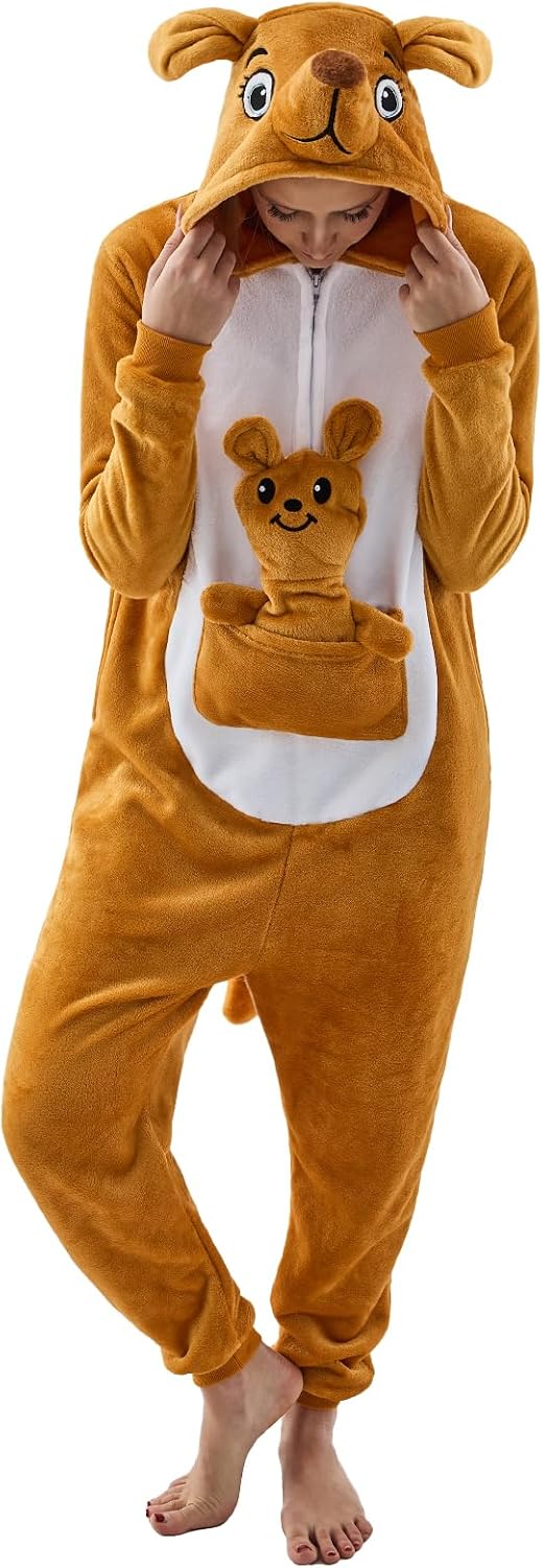 NEWCOSPLAY Unisex Adult Onesie Pajamas Animal Halloween Costume Sleepwear